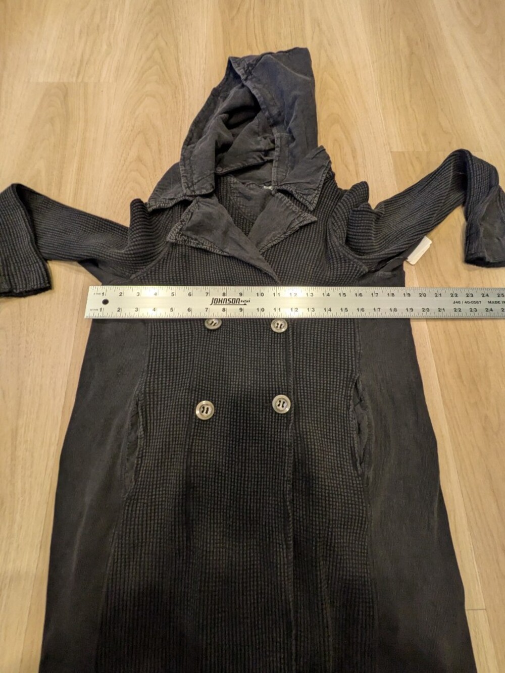 Free People Landon Long Waffle Jacket Size Xs With Removable Hood - Picture 5 of 10